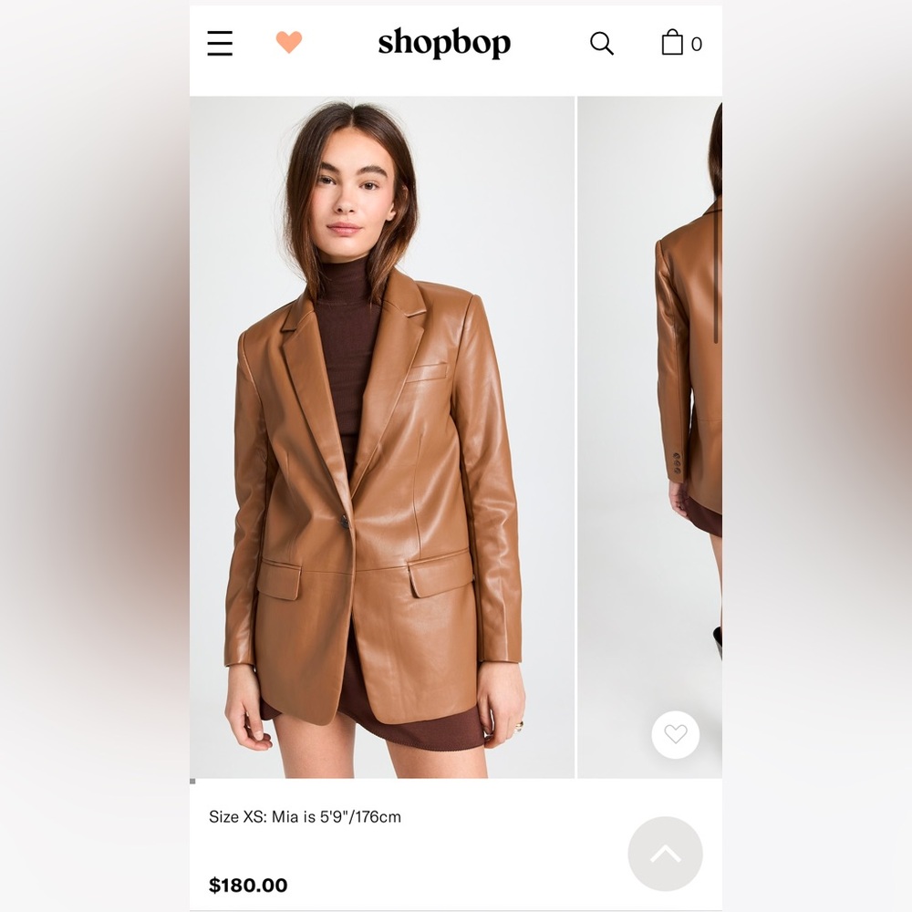 ENGLISH FACTORY FAUX LEATHER BLAZER - XS - Picture 5 of 5
